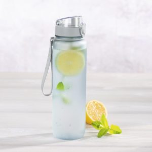 Бутилка за  течности Xavax To Go 1l ml,пластмаса, устойчива на течове, отваряне с натискане на бутон,пастелно синьо - Image 4