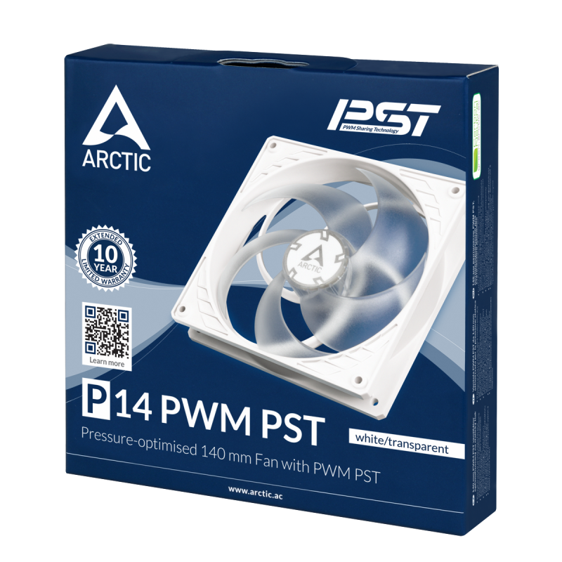 Вентилатор ARCTIC P14 PWM PST White/Transparent - Image 4