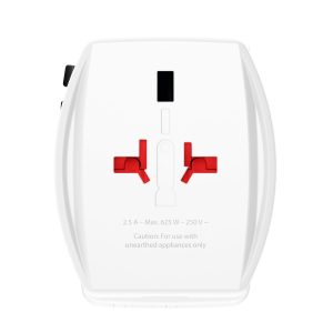 Адаптер SKROSS AC65PD, USB-A, USB-C, 1.302976, World, Бял - Image 2