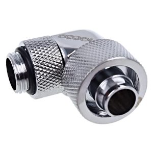 Фитинг Alphacool Eiszapfen, Удължител, 90°, 16/10mm, G1/4, Сребрист