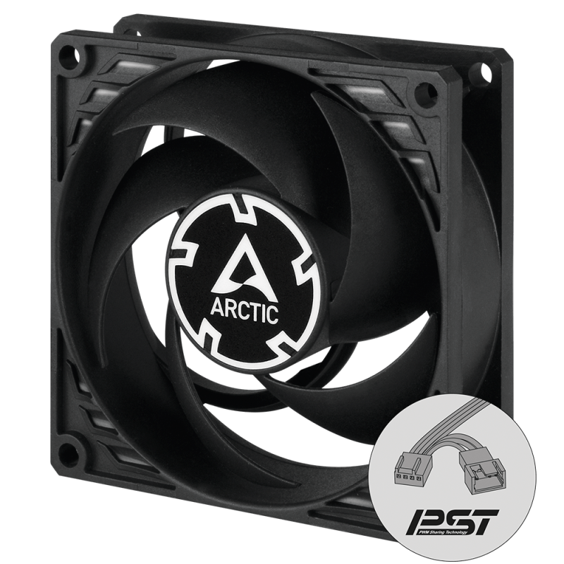 Вентилатор ARCTIC P8 PWM PST, Черен - Image 2