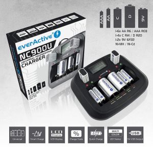Зарядно у-во Universal Charger  NIMH R6,03,14,20,22 с микропроцесор NC900U  EVERACTIVE - Image 2