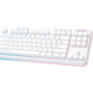Безжична геймърска механична клавиатура Logitech G G715, TKL, Tactile, RGB LED, US Layout, бяла