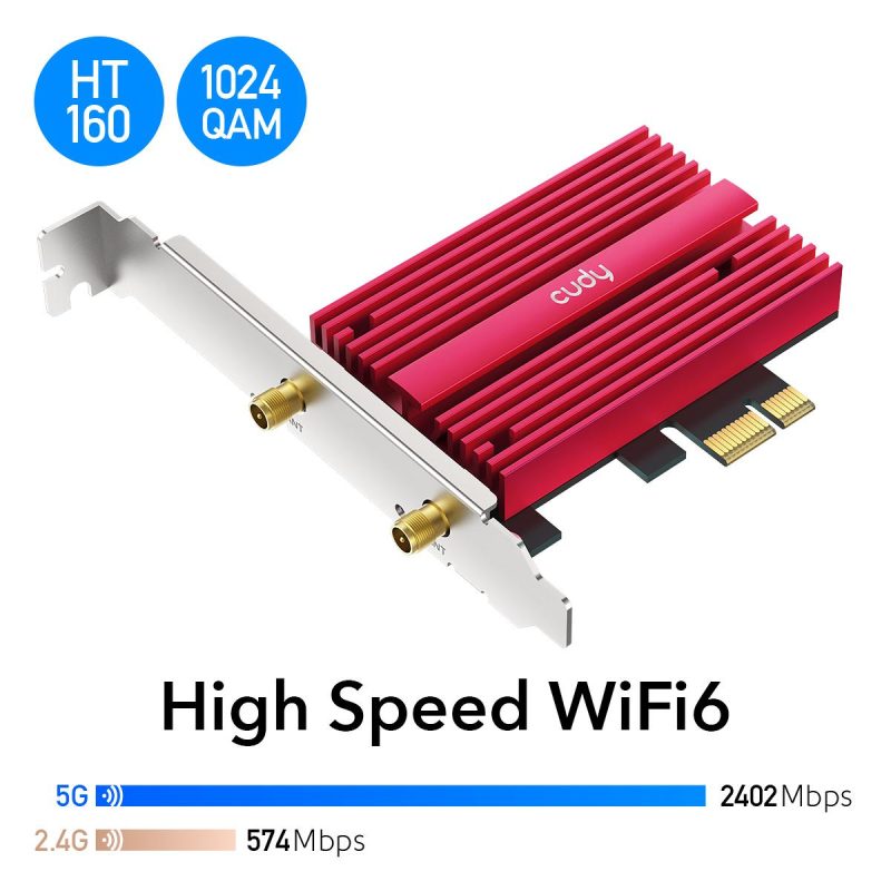 Мрежова карта Cudy WE4000, PCIe, 2.4/5 GHz, 574 - 2402 Mbps - Image 4