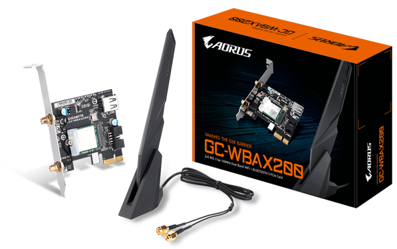Безжична карта GIGABYTE AORUS X200 Intel® WIFI 6 2x2 802.11ax, Bluetooth 5.0 - Image 2
