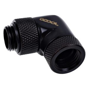 Ъглов адаптер Alphacool Eiszapfen, 90°, G1/4 външна към G1/4 вътрешна резба, Черен мат