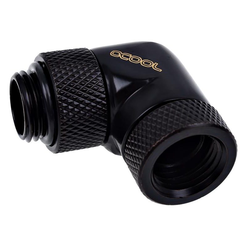 Ъглов адаптер Alphacool Eiszapfen, 90°, G1/4 външна към G1/4 вътрешна резба, Черен мат
