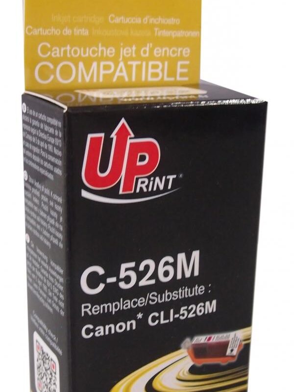 Мастилница UPRINT CLI526 CANON, С чип, Magenta