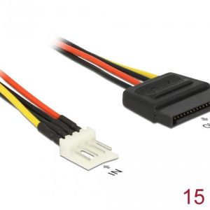 Кабел Delock Power Cable, SATA 15 pin receptacle - 4 pin floppy male, 15 см - Image 2