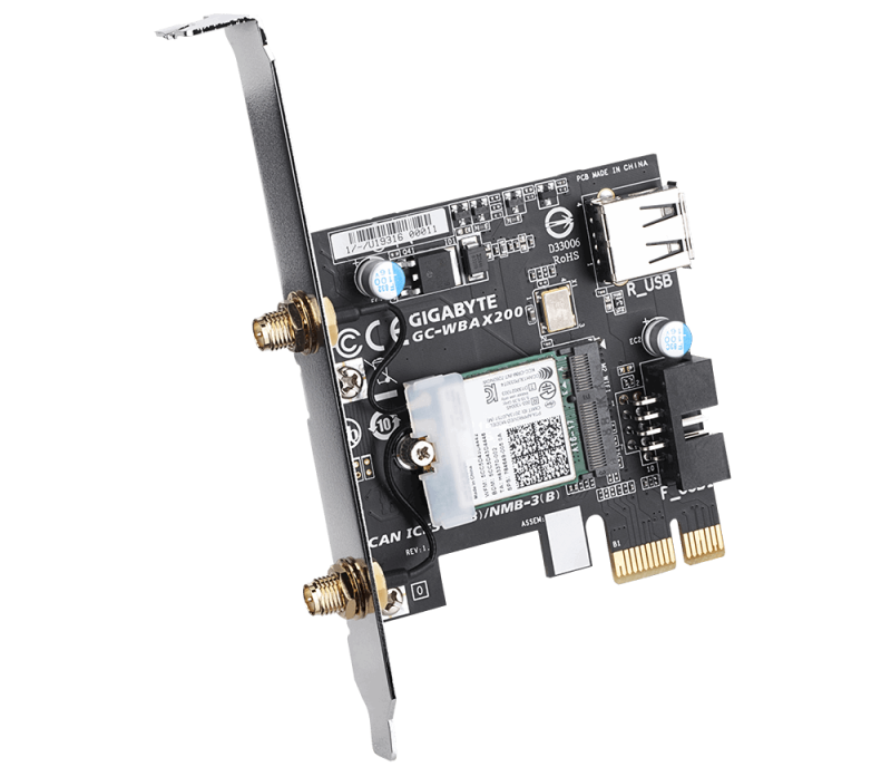 Безжична карта GIGABYTE AORUS X200 Intel® WIFI 6 2x2 802.11ax, Bluetooth 5.0 - Image 3