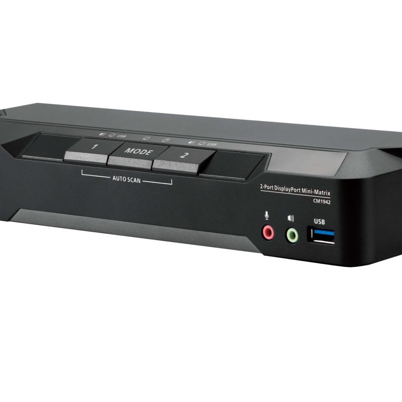 KVM превключвател, ATEN CM1942, 2-портов, USB, HDMI, DisplayPort, Mini-Matrix Boundless