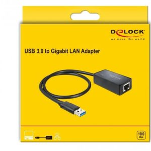 Адаптер DeLock 62121, USB 3.0  към Gigabit LAN 10/100/1000 Mbps - Image 3