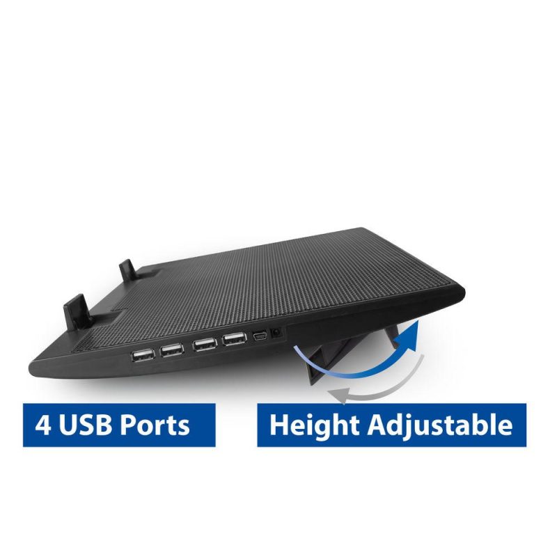 Охладител за лаптоп ACT, До 17", С два вентилатора, USB хъб, Черен - Image 4