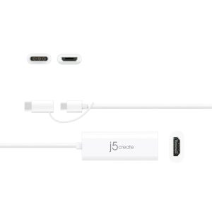 Видео адаптер j5create JUA165C, За андроид, USB-C/USB-B мъжко - HDMI женско, Бял - Image 2