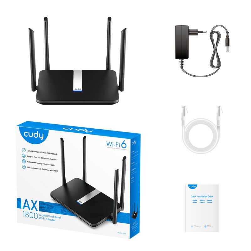 Безжичен рутер Cudy X6, 2.4/5 GHz, 574 - 1201 Mbps, 10/100/1000 - Image 4
