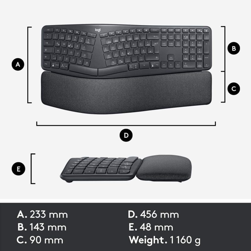 Безжична клавиатура Logitech ERGO K860 - Image 4