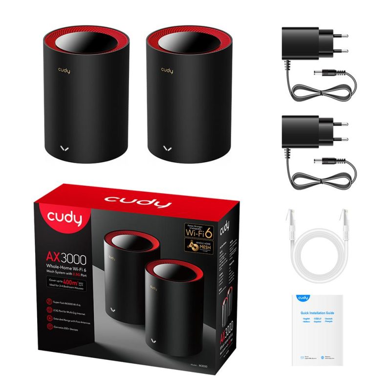 Безжична MESH система Cudy M3000, 2 броя, AX3000 Dual Band, 2.4/5 GHz, 574 -  2402 Mbps - Image 4