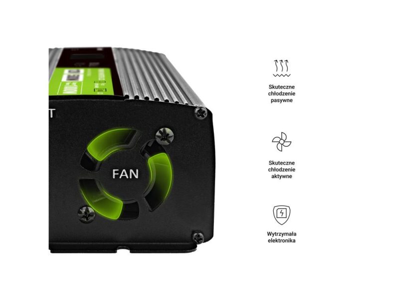 Инвертор GREEN CELL, 12/220V, DC/AC, 500W/1000W INVGC12P500LCD  LCD, Чиста синусоида - Image 5