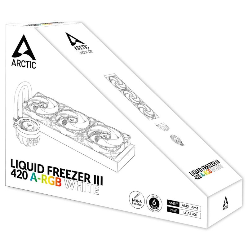Охладител за процесор Arctic Liquid Freezer III 420 White A-RGB - Image 6