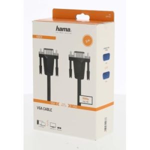 Кабел за монитор HAMA 200708, VGA мъжко - VGA мъжко, 3.0 м, Екраниран, Черен - Image 2