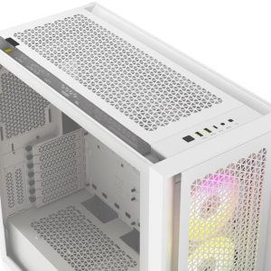 Кутия Corsair iCUE 5000D RGB Airflow Mid Tower, Tempered Glass, Бяла - Image 4