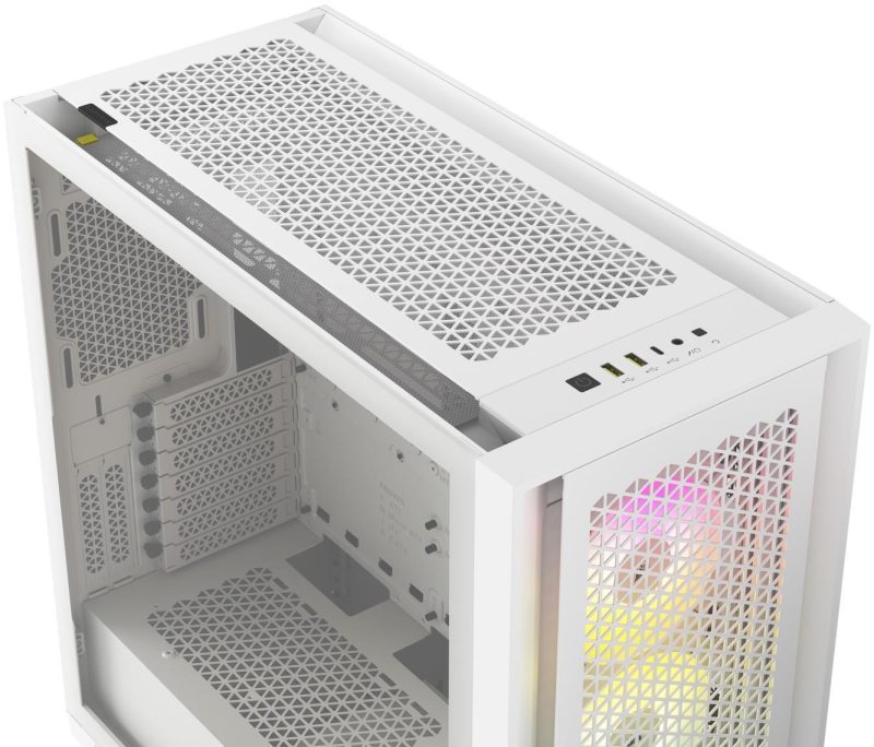 Кутия Corsair iCUE 5000D RGB Airflow Mid Tower, Tempered Glass, Бяла - Image 4