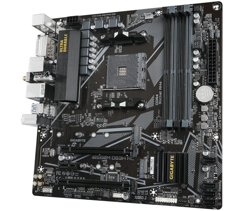 Дънна платка GIGABYTE B550M DS3H AC Socket AM4 - Image 4
