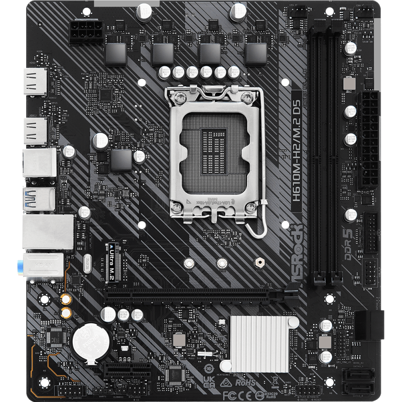 Дънна платка ASRock H610M-H2/M.2, DDR5, mATX