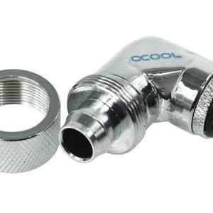 Компресионен фитинг Alphacool, 16/10 - G1/4, 90°, Въртящ се, Хром - Image 3