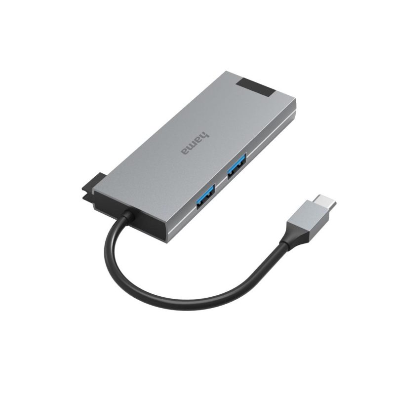 USB-C хъб, 5-портов, 2 x USB-A, 1 x USB-C, 1 x HDMI, 1х LAN, Сив - Image 3