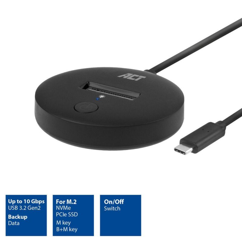 Докинг станция ACT, USB-C - M.2 NVMe/PCIe SSD, 10 Gbps - Image 2