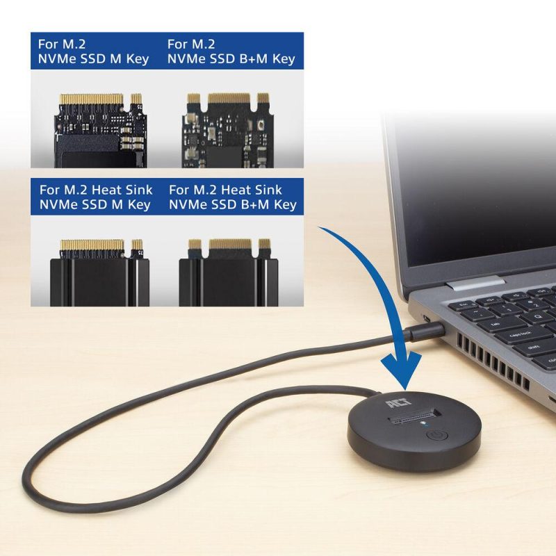 Докинг станция ACT, USB-C - M.2 NVMe/PCIe SSD, 10 Gbps - Image 4