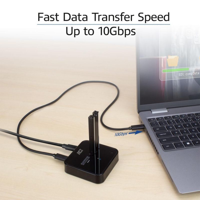 Двойна SSD докинг станция, ACT M.2 NVMe/PCIe  за клониране, USB-C 3.2 Gen2, 10 Gbps - Image 6