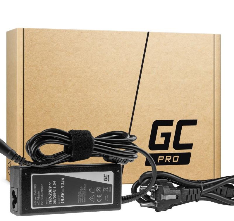 Захранване за лаптоп GREEN CELL, AC Adapter за DELL  PRO Charger / AC Adapter 19.5V 3.34A 65W for Dell Latitude E6330 E6410 E6430 E6530 E7440 Inspiron 15 5558 15R N5110
