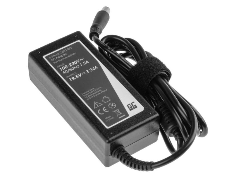 Захранване за лаптоп GREEN CELL, AC Adapter за DELL  PRO Charger / AC Adapter 19.5V 3.34A 65W for Dell Latitude E6330 E6410 E6430 E6530 E7440 Inspiron 15 5558 15R N5110 - Image 2