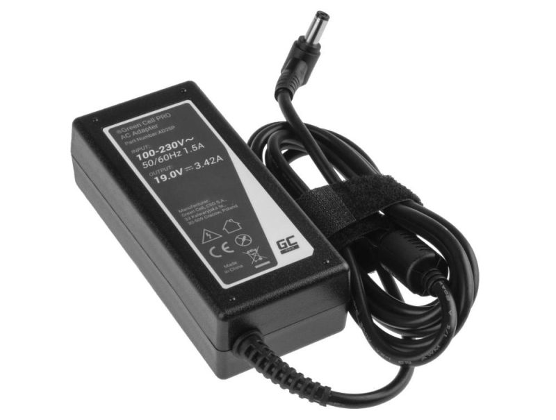 Захранване за лаптоп GREEN CELL, PRO Charger / AC Adapter 19V 3.42A 65W for Asus R510C R510L R556L X550C X550L Toshiba Satellite C650 L750 5.5mm-2.5mm - Image 2