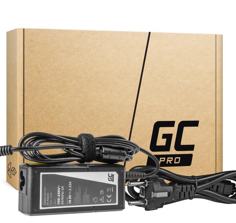 Захранване за лаптоп GREEN CELL, HP PRO Charger / AC Adapter 19.5V 3.33A 65W for HP 250 G2 G3 G4 G5 15-R 15-R100NW 15-R101NW 15-R104NW 15-R233NW  4,5mm- 3,0mm