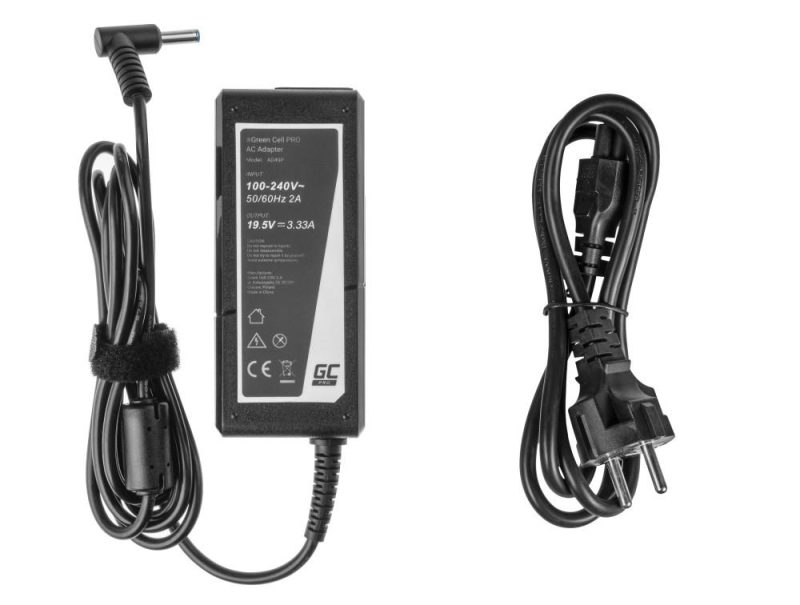 Захранване за лаптоп GREEN CELL, HP PRO Charger / AC Adapter 19.5V 3.33A 65W for HP 250 G2 G3 G4 G5 15-R 15-R100NW 15-R101NW 15-R104NW 15-R233NW  4,5mm- 3,0mm - Image 3