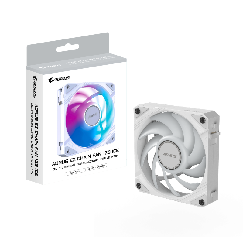 Вентилатор GIGABYTE AORUS EZ CHAIN 120 ICE ARGB - Image 7