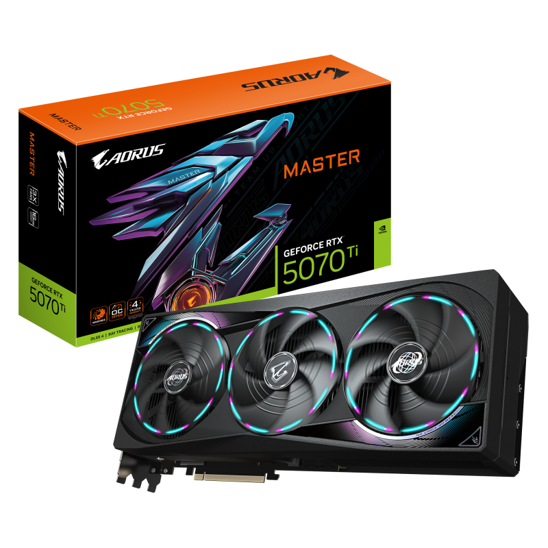 Видео карта GIGABYTE AORUS RTX 5070 TI MASTER 16GB GDDR7 - Image 10