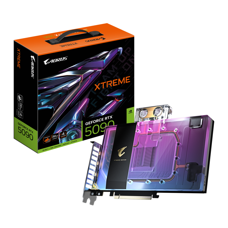 Видео карта GIGABYTE AORUS RTX 5090 XTREME WATERFORCE WB 32GB GDDR7 - Image 10