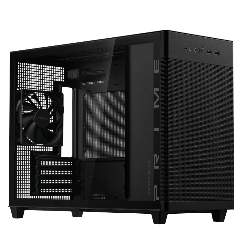 Кутия ASUS PRIME AP201 Tempered Glass, Micro ATX - Black - Image 2