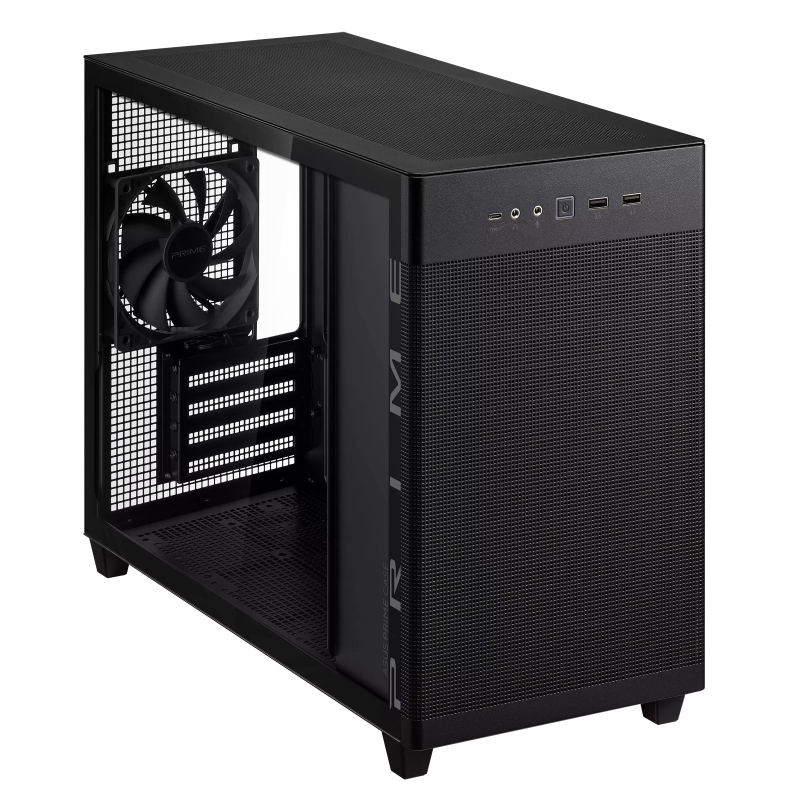 Кутия ASUS PRIME AP201 Tempered Glass, Micro ATX - Black - Image 3