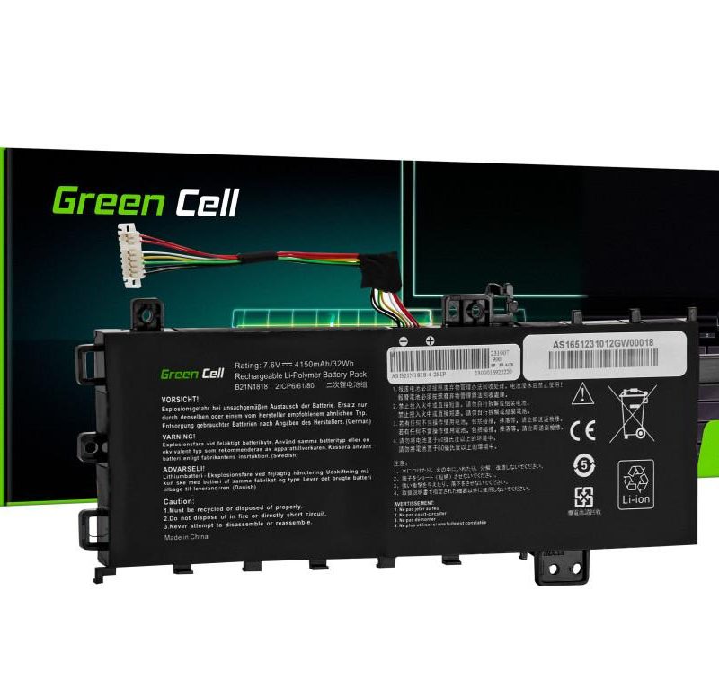 Батерия за лаптоп GREEN CELL ASUS B21N1818 C21N1818-1 for Asus VivoBook 15 A512  7,6V 4150mAh LIPO