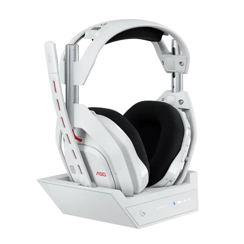Logitech Astro A50 Lightspeed безжични слушалки със станция , Бели