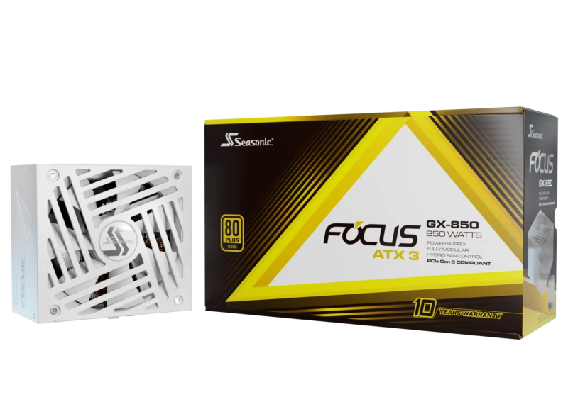 Захранващ блок SEASONIC FOCUS GX-850 White - 850W 80+ Gold, ATX 3.1, PCIe 5.1, Fully Modular - Image 9