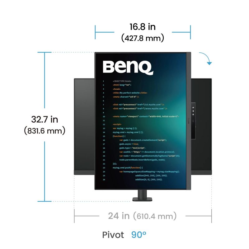 Монитор за програмиране BenQ RD280UA, 28.2", Ergo Stand - Image 6