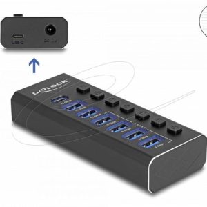 Delock USB Хъб, 7 портa, 10 Gbps, 6 x USB-A, 1 x USB-C - Image 6