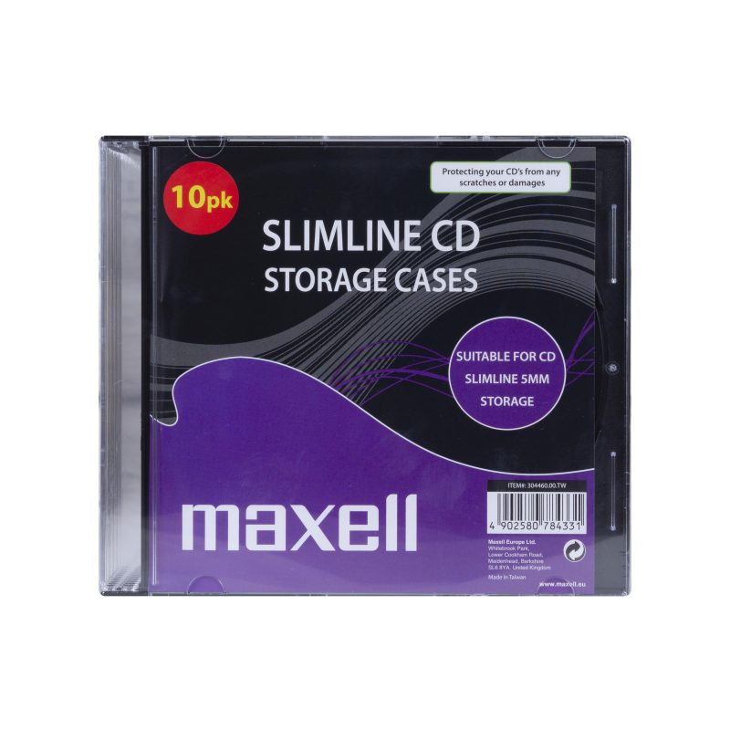Кутийки за CD/DVD MAXELL Slim Black 10pk  /цена за 10 бр./ - Image 2
