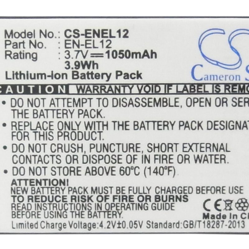 Батерия за апарат NIKON EN-EL12  Li-Ion 3.7V 1050mAh Cameron Sino